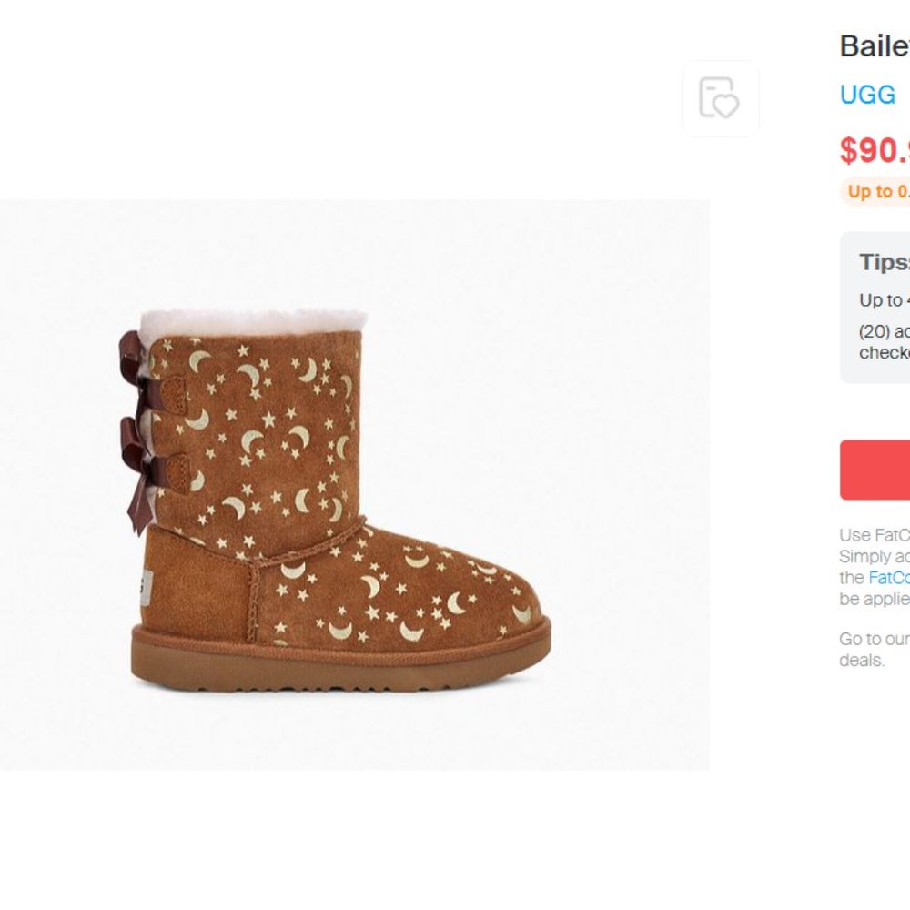 Size 7 (Toddler) Gold Moon & Stars Uggs